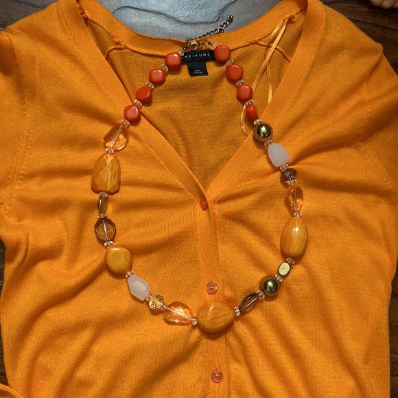 Beautiful attitude pumpkin coloured lightweight button up cardigan in size S - Picture 7 of 7